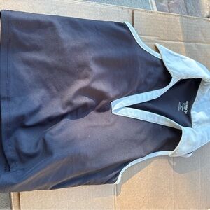 Black and White Sleeveless Top